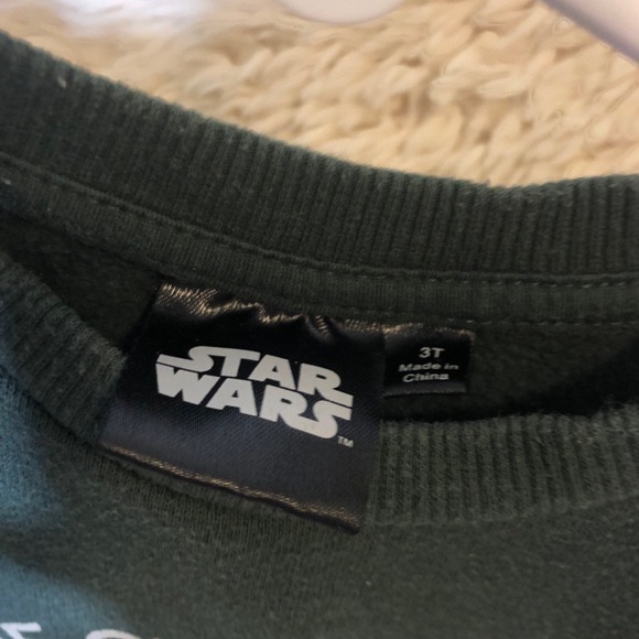STAR WARS Grogu Sweatshirt Kids Size 3T Dark Green Baby Yoda Mandalorian - Picture 4 of 12
